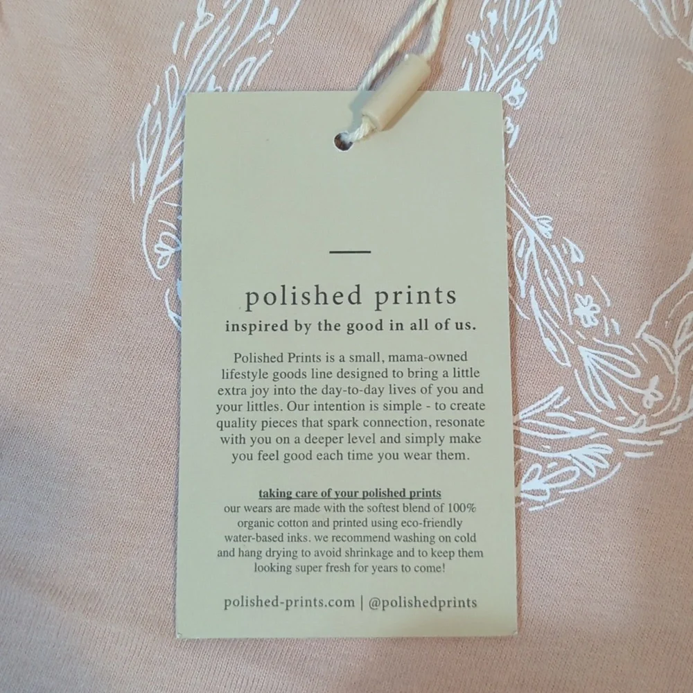 Polished Prints Onesie Bodysuit 6 Mo light pink rose colored Short Sleeve NWT